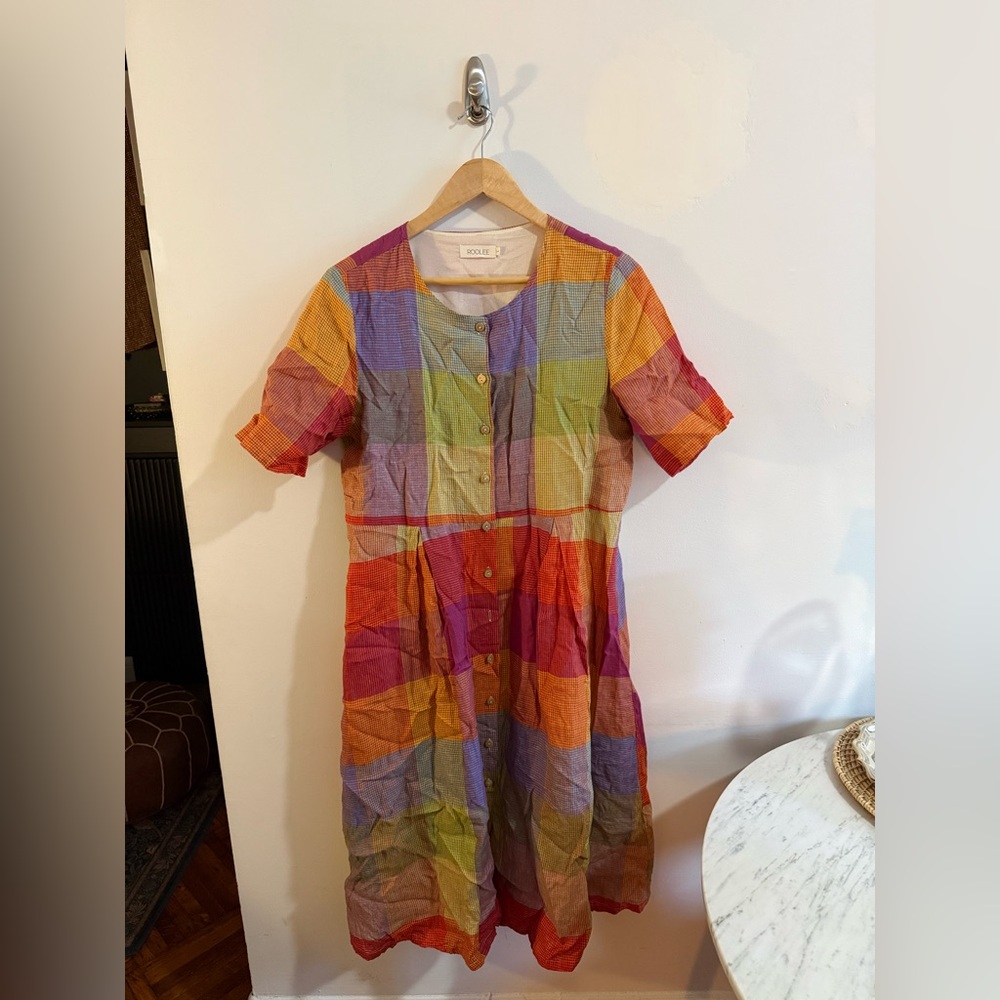 Roolee Multicolor Plaid Midi Dress